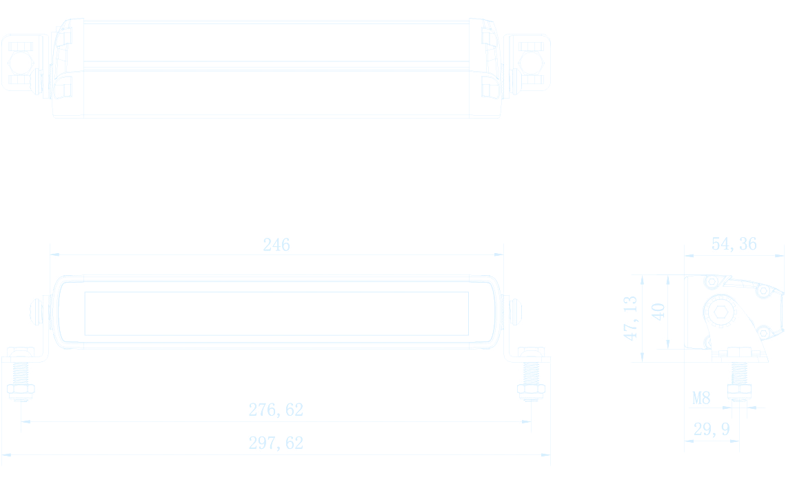 LED Bars: technical drawing