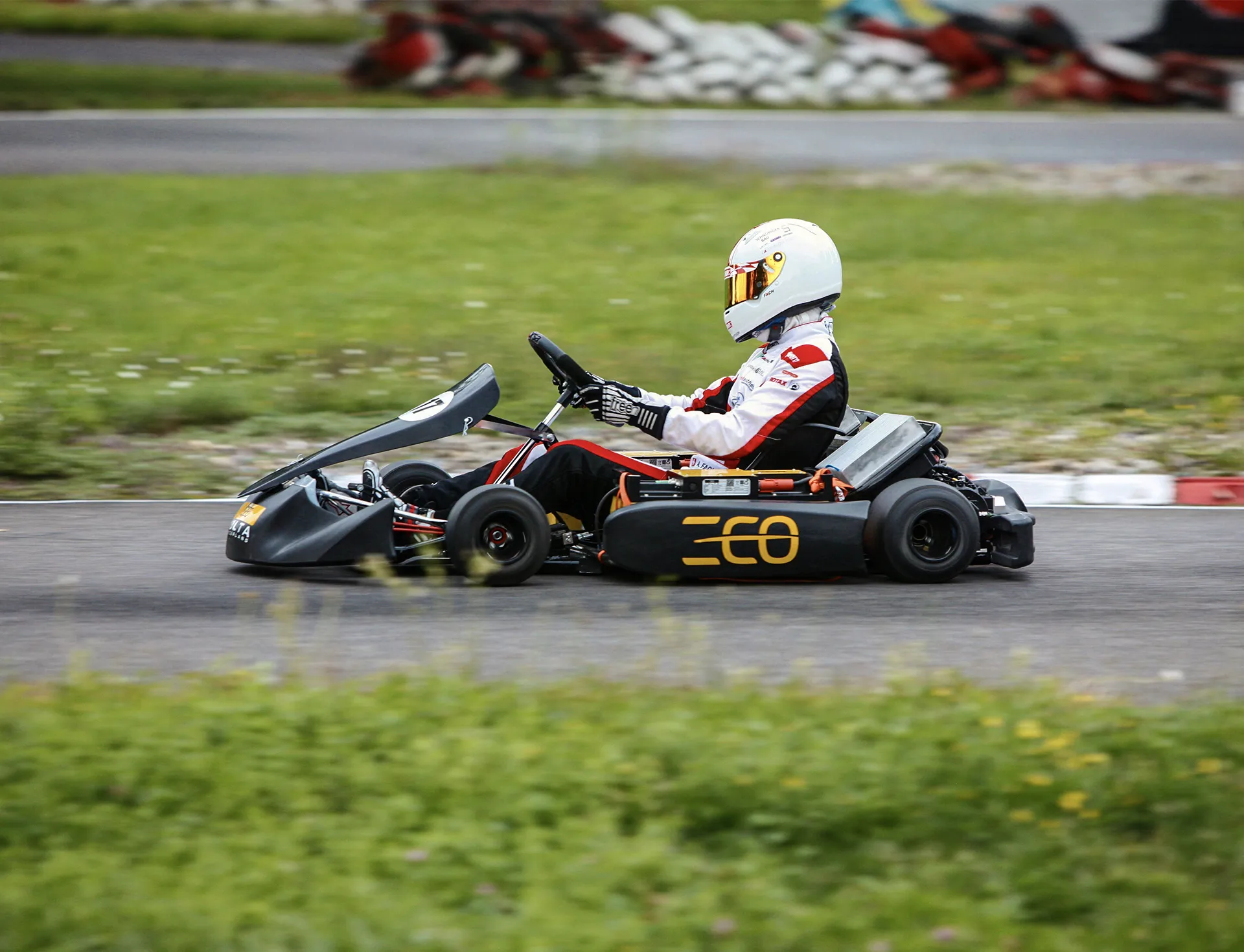 Electric go-kart on the track